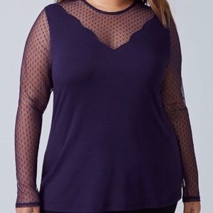 Lane Bryant Lace Mesh Top